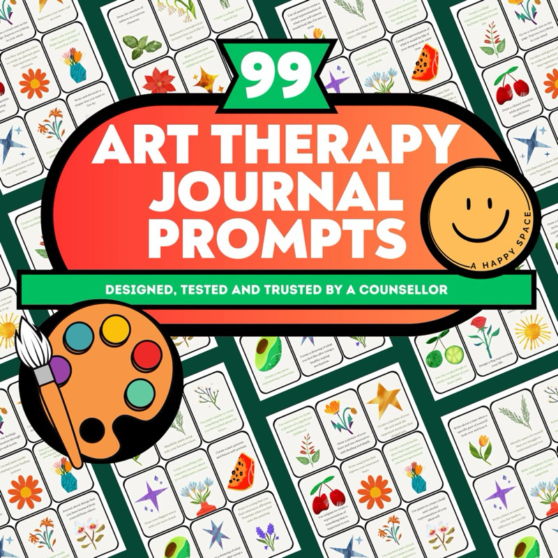 Art Therapy Journal Prompt Cards Tools Resource Therapeutic Healing Creative Interventions Expressive Arts Counselor