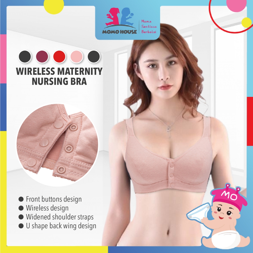 Women Wireless Maternity Nursing Bra Breastfeeding Bra Large Size Front Buckle Comfortable Seamless Bra Elderly Bra