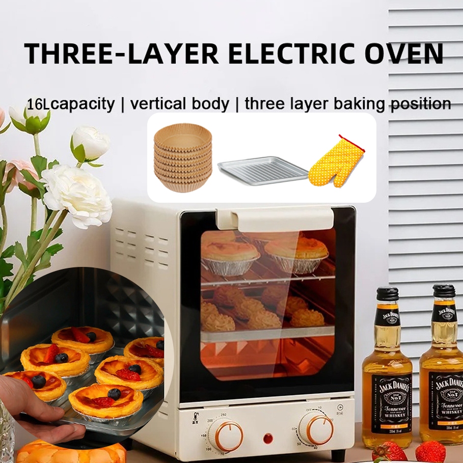 Multifunctional mini electric oven 16L convection hot air fryer toaster timer oil-free baking breakfast machine多功能烤箱