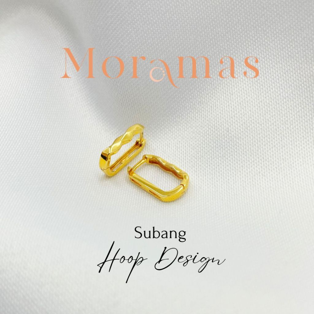 Moramas FASHION HOOP Earrings 916 Gold/ Subang BULAT FESYEN Emas 916/ 时尚西洋耳环916金 #Gelung [2]