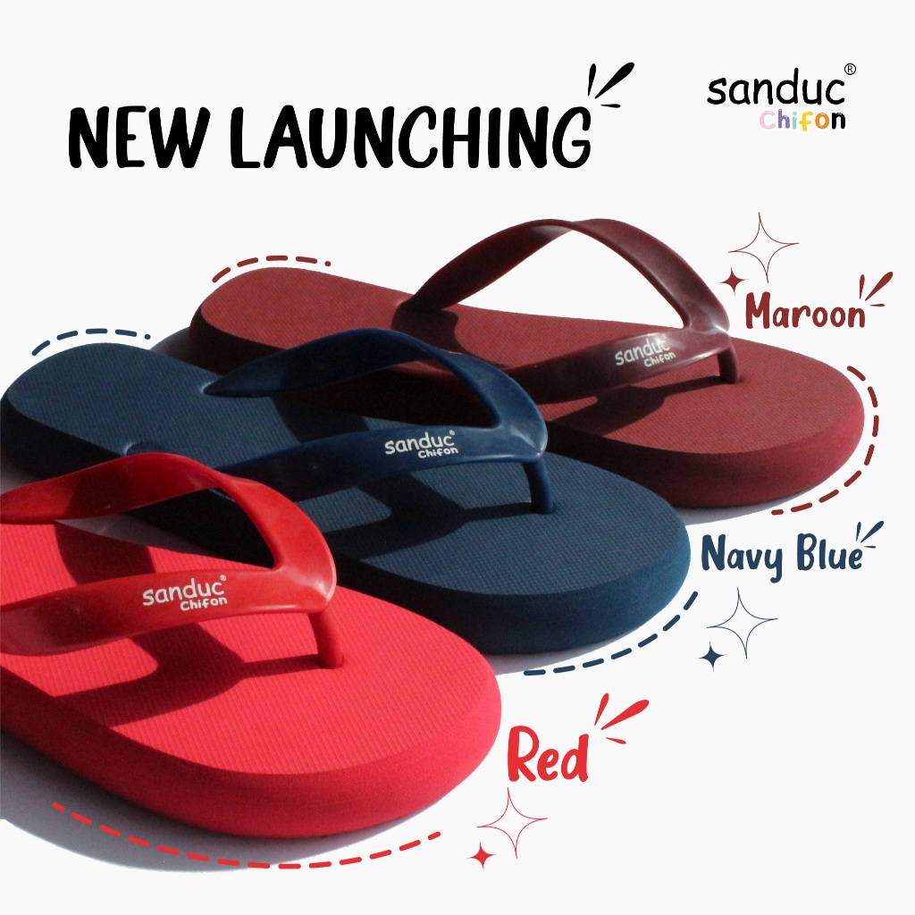 " " Sanduc Chifon Unisex Comfort Soft EVA Colorful Flip Flops READY STOCK - 3 Colors