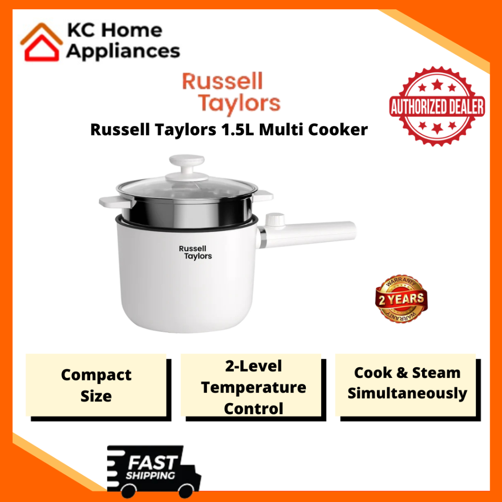 Russell Taylors 1.5L Multi Cooker | 630W | Cook & Steam | Non Stick | 2 Level Temp | MC15 | 2 Years General Warranty