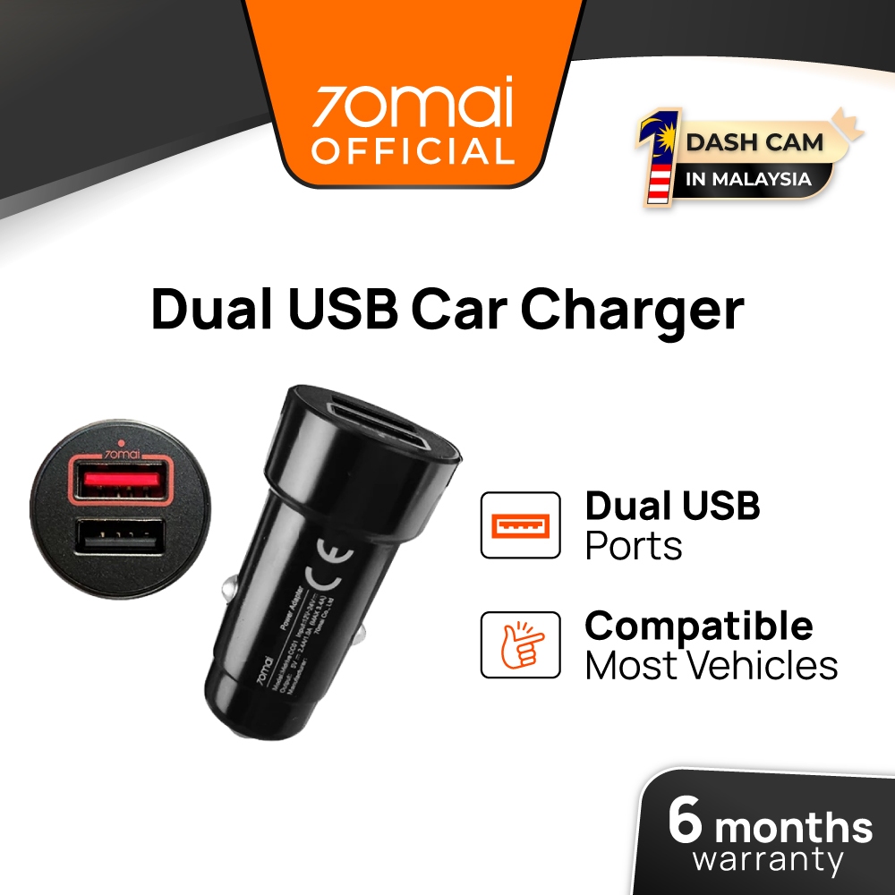 70mai Dual USB Car Charger CC01