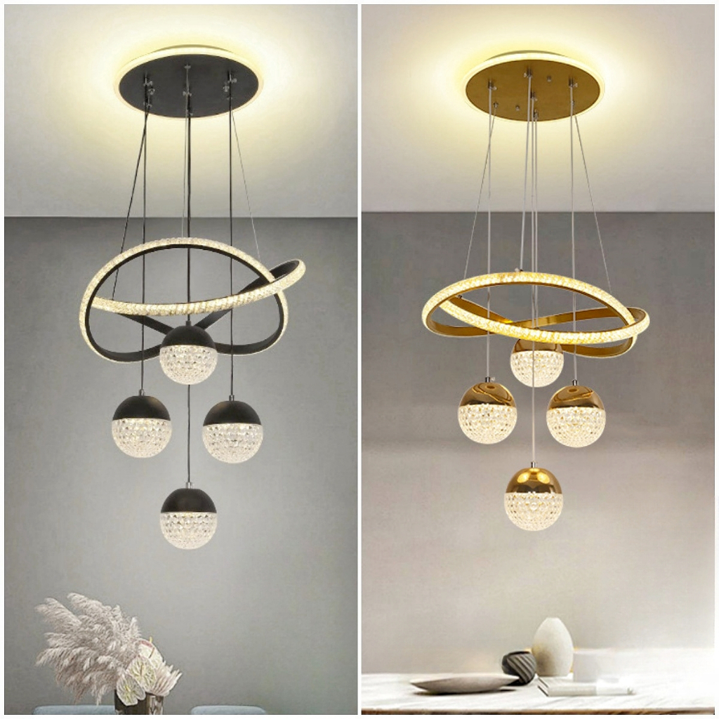 Pendant Light Luxury Modern Chandelier Crystal Art Deco LED Hardware Chandelier Lampu Hiasan Lampu Siling Kristal