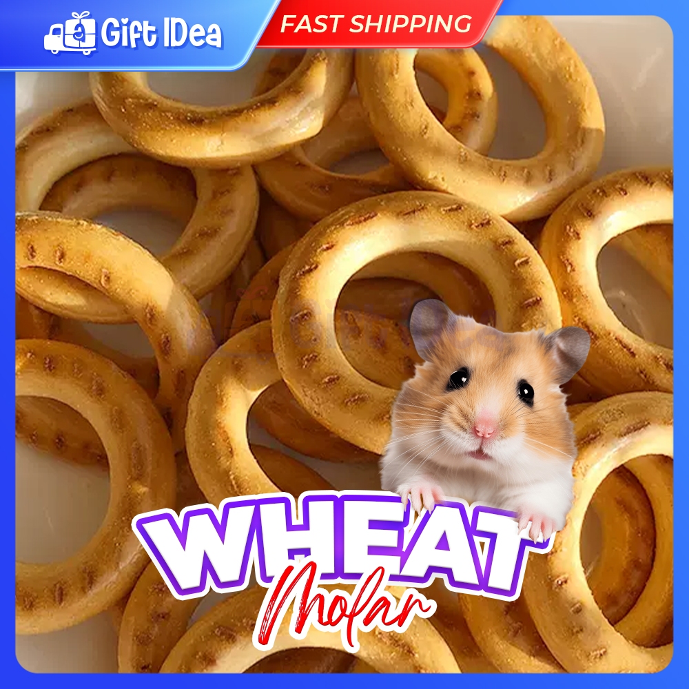 2pcs Hamster Molar Grain Wheat Russian Donuts Biscuit 无糖无添加全麦面包圈 仓鼠磨牙饼干