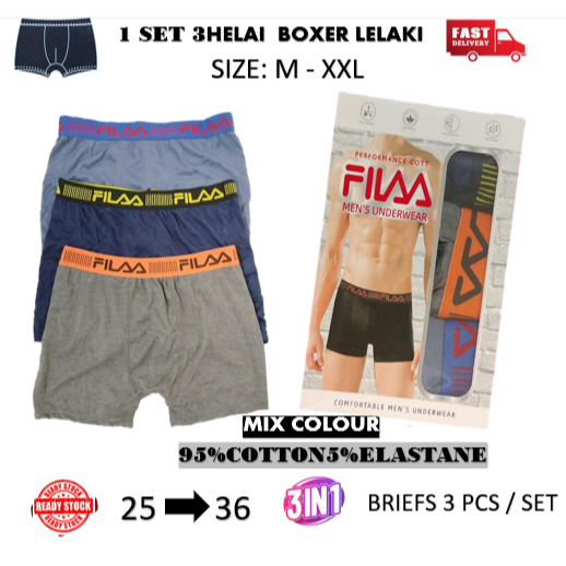 Boxer Lelaki Harga Borong Underwear Briefs M-2XL 3pcs/1set Seluar Dalam
