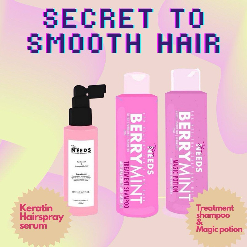 [SHIP TODAY+FREE GIFT+FAST DELIVERY] NEED TRAVEL KIT BERRY SHAMPOO & BERRY MINT POTION FREE POUCH