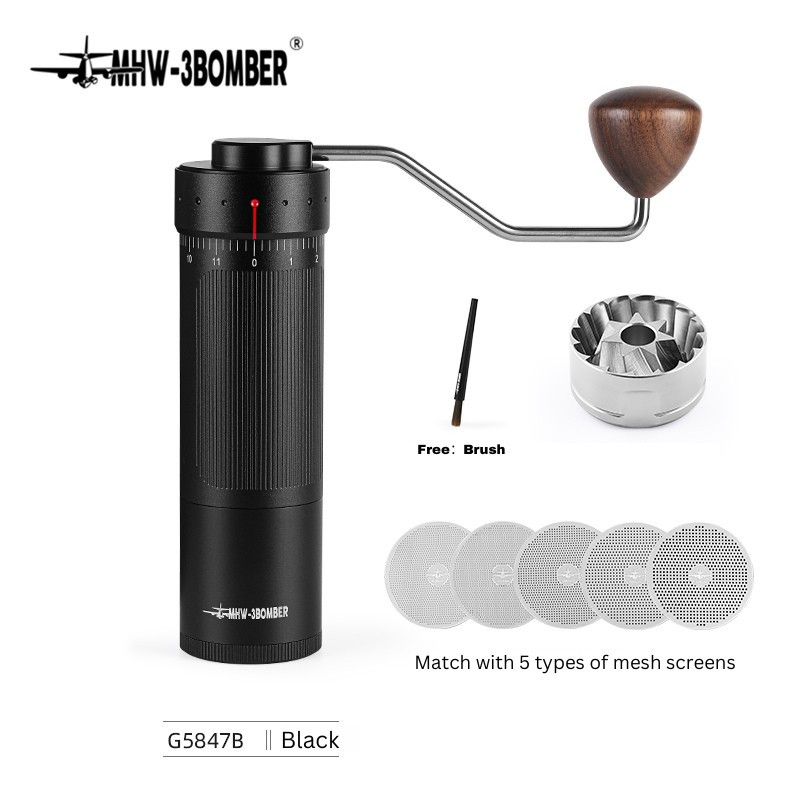 MHW-3BOMBER R3 Manual Coffee Grinder with Stainless Steel Conical Burr External Adjustable Setting for Espresso