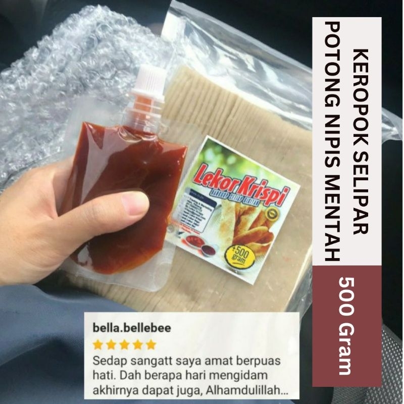 Keropok Potong Keping Nipis Selipar Crispy Ikan Kerisi Fish Family Snack 500 Gram