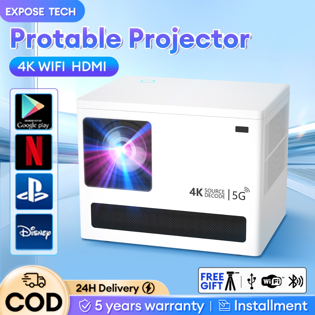 EXPOSE 4K FHD Android Projector For Phone Home Theater Portable Smart Phone Projecter