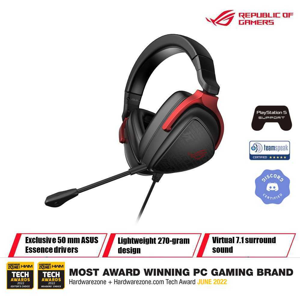 ASUS ROG Delta S Core Wired Gaming Headset Lightweight 3.5mm Virtual 7.1 Surround Sound