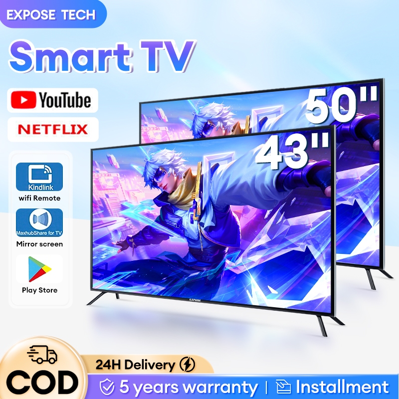 EXPOSE  Smart TV Android TV 4K HD (43''/50'') Inch LED WiFi Netflix YouTube 5 year Warranty