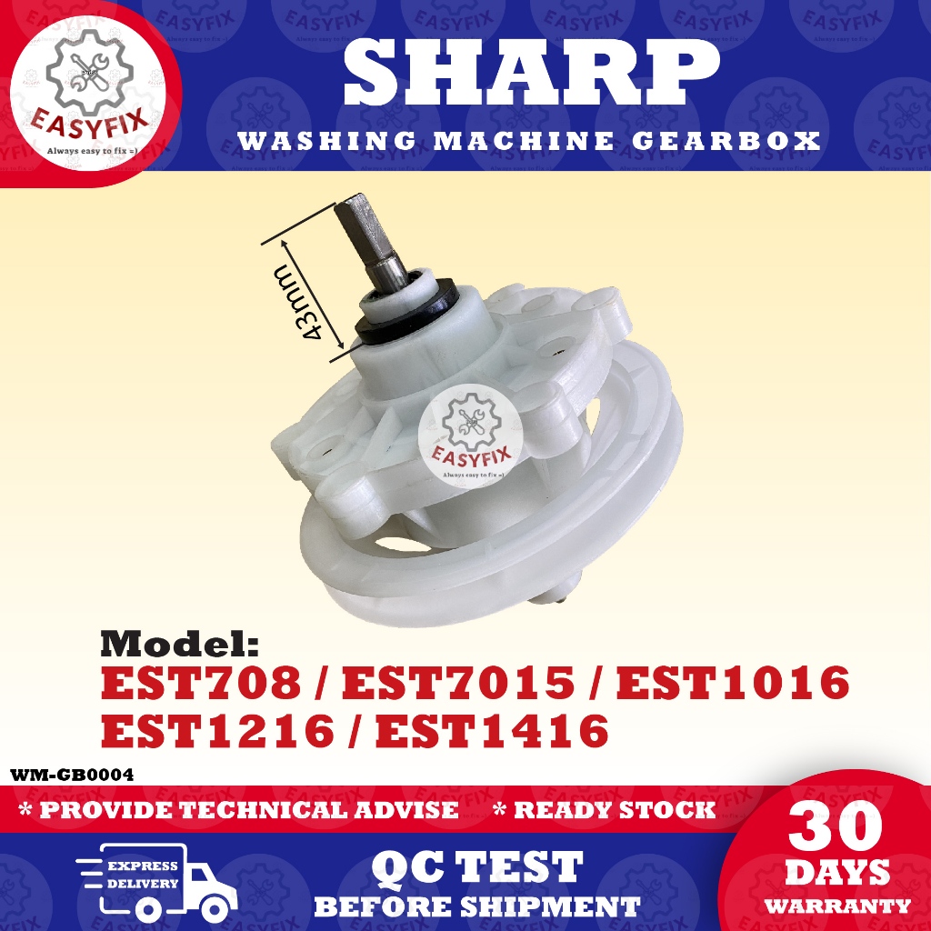 EST708 / EST7015 / EST1016 / EST1216 / EST1416 SHARP SEMI-AUTO WASHING MACHINE GEAR BOX GEARBOX