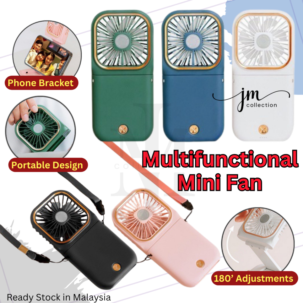 Ready Stock !!! Kipas Power Bank USB Mini Fan Multifunctional foldable Portable Fan Handheld Fan Folding Usb Fan Kipas