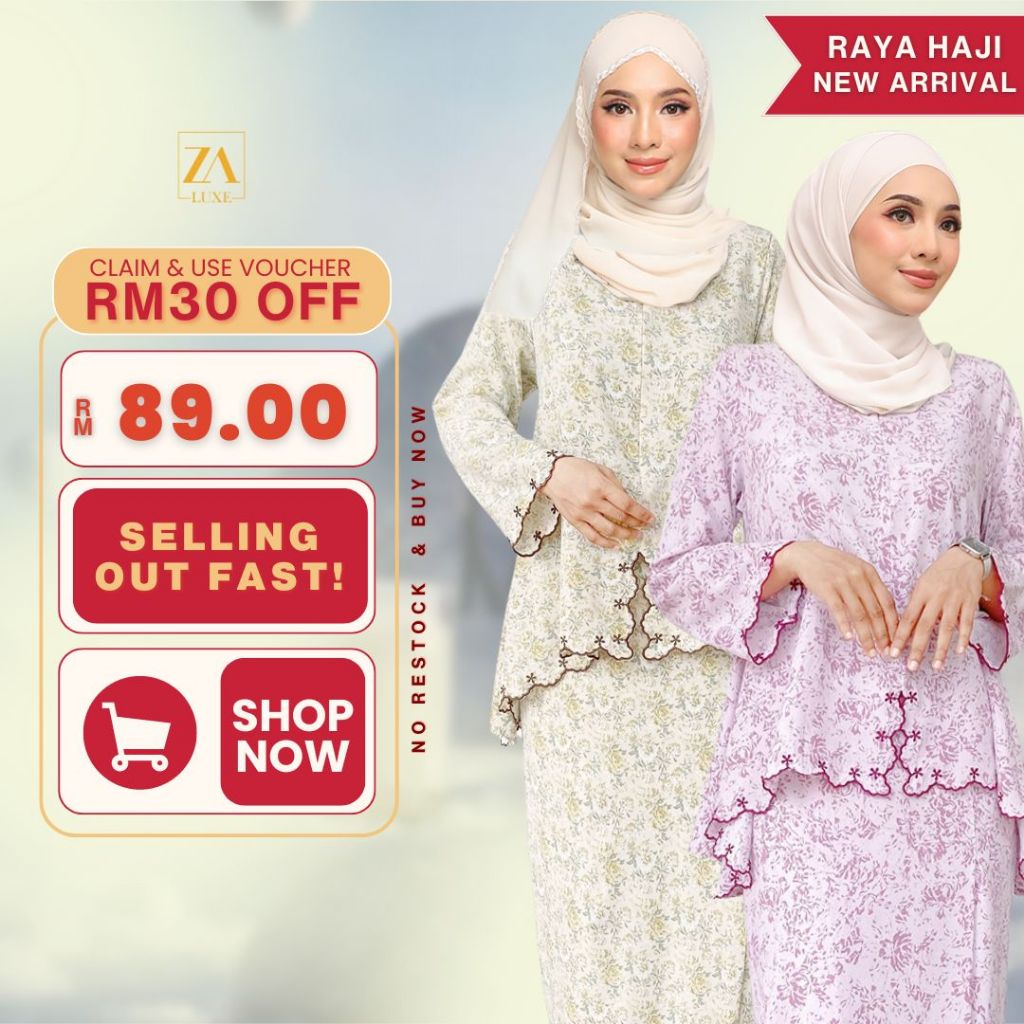 ZOE ARISSA baju raya 2024 viral Marya BF friendly kurung klasik terbaru 2024 new Sulam Printed Floral vintage Nursing