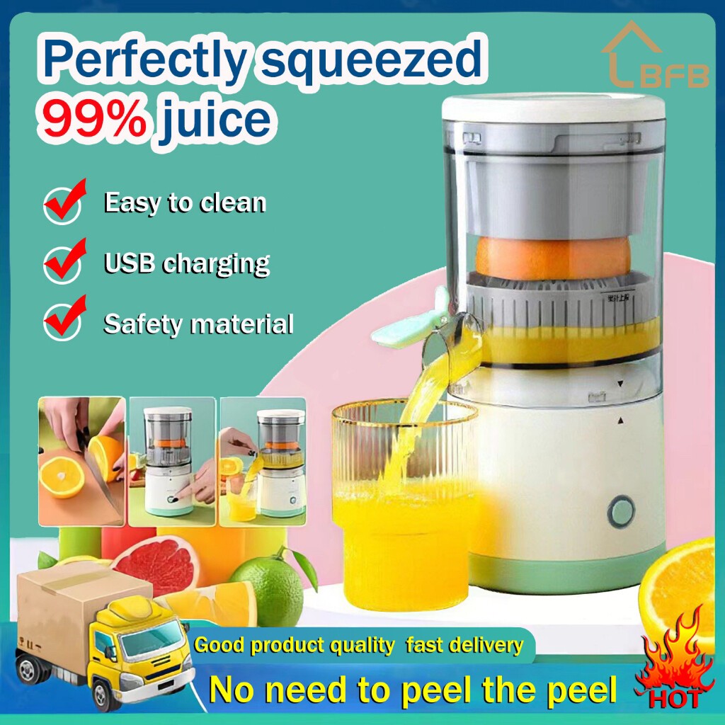 2in1 Fruit Juicer Cordless Citrus Fruit Blender USB Type C Portable Mesin buah Jus Oranges Apple Pomegranate Pear JB909