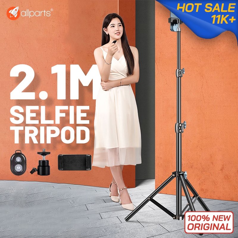 Portable Tripod 210CM Selfie Stand Live Camera Phone Holder Monopod Adjustable Extendable with Bluetooth Shutter