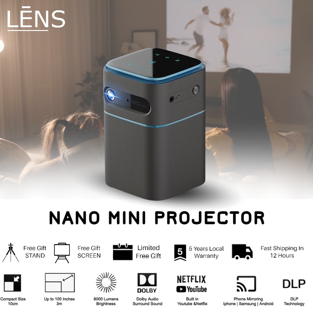 Nano Projector HD 4K Projector Office Home Smart LCD LED Portable Projector Teaching 9000Lumens⭐