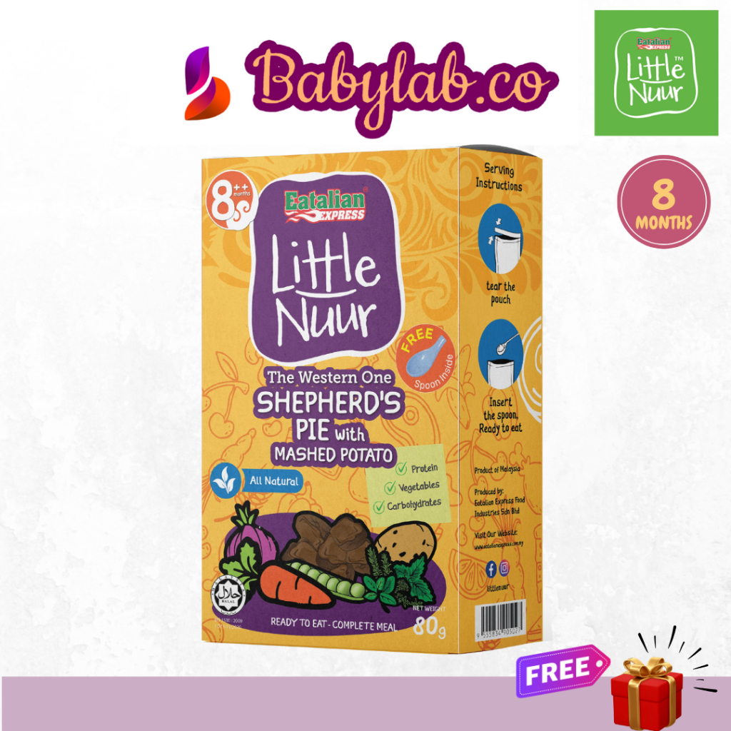 LITTLE NUUR | BABY FOOD MAKANAN BAYI READY TO EAT BUBUR NASI PUREE PORRIDGE TRAVEL FRIENDLY - SHEPHERD'S PIE