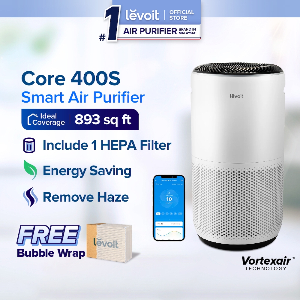 Levoit Core 400S Smart WiFi Air Purifier Effective Range PM2.5 Laser Dust Air (83 m² / 893 sq.ft)