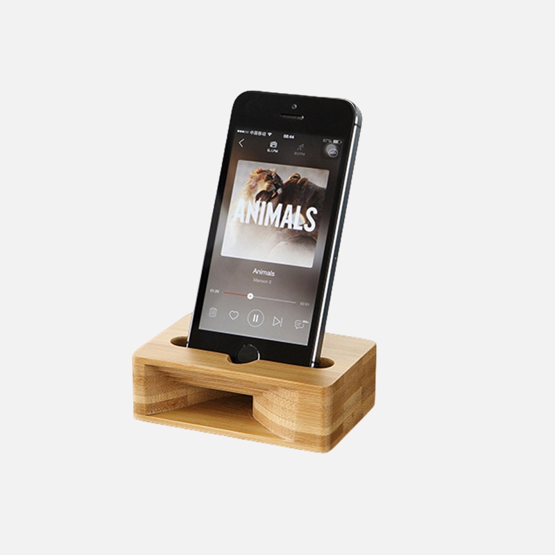 Phone Sound Amplifier Universal Bamboo Mobile Holder Stand Cellphone Loudspeaker 创意扩音手机支架竹制扬声器桌面手机底座木质通用手机架跨境货源