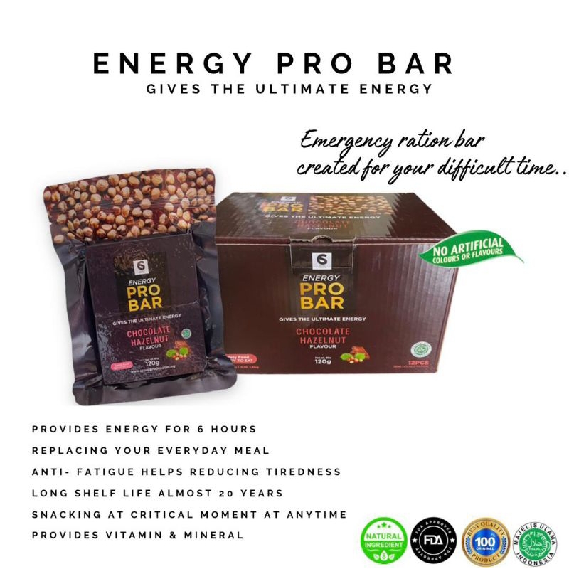 LIFE SAVING SURVIVAL FOOD RATION RICH IN VITAMIN & MINERAL CHOCOLATE HAZELNUT 1 BOX * 12 PACKS ✅