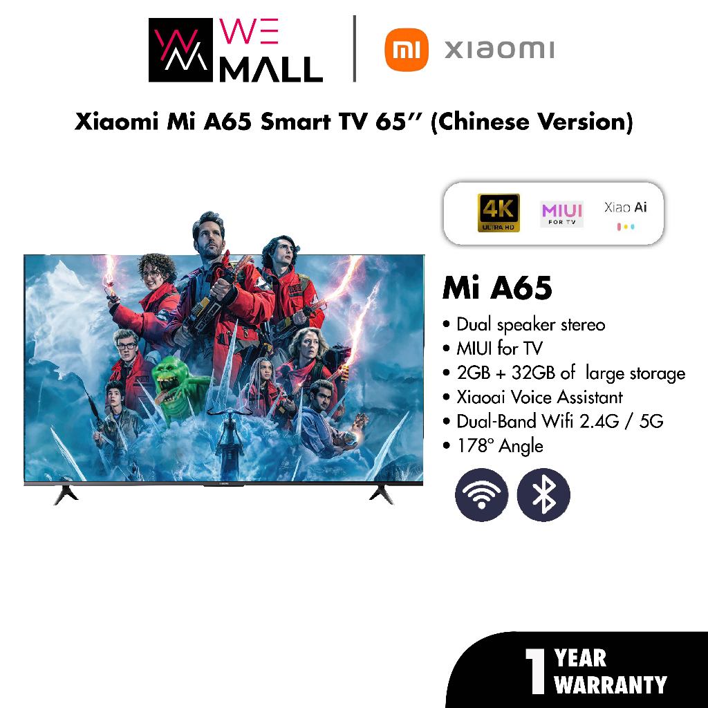 [2024 Model] Xiaomi Mi TV A65 4K LED Android TV Smart TV XiaoAi Voice Assistant (65''/2GB+32GB)