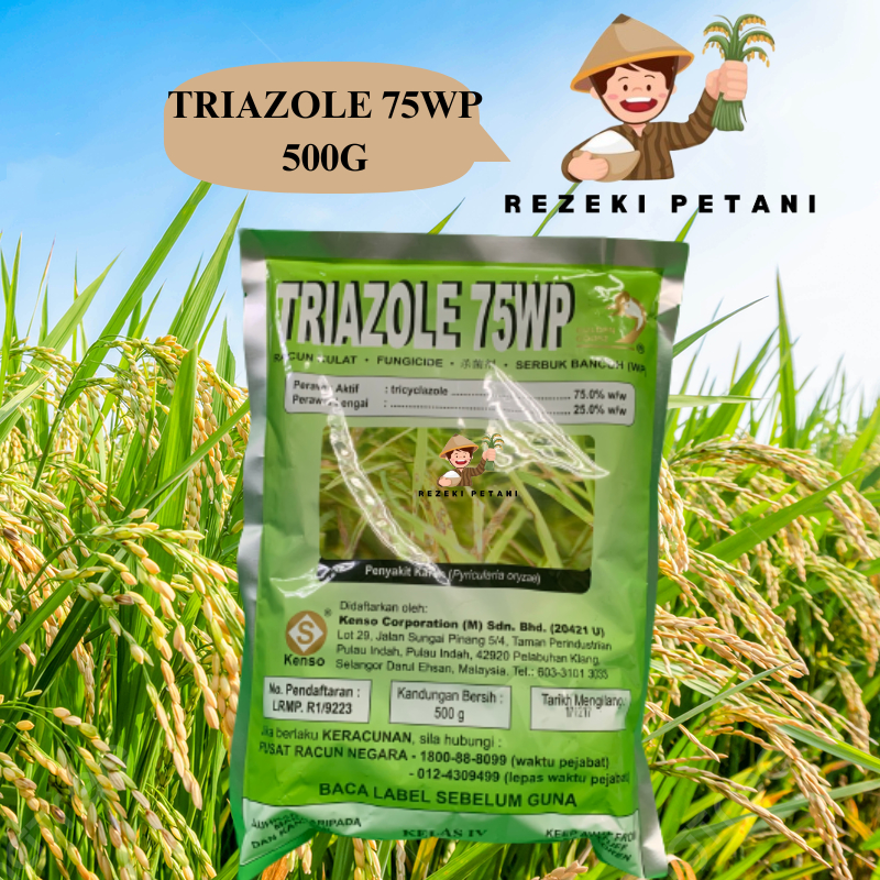 [ORIGINAL] 500G TRIAZOLE 75WP KENSO/Reput tangkai/Karah/Beam Lek Citi/RACUN KULAT/Tricyclazole Sesuai Tanaman Padi