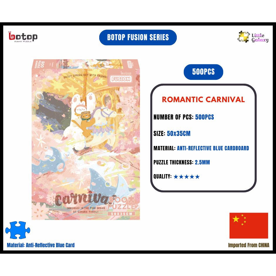 [ReadyStock][Blue Card] Botop Jigsaw Puzzle 500PCS (50X35CM) - Botop Fusion Series Romantic Carnival