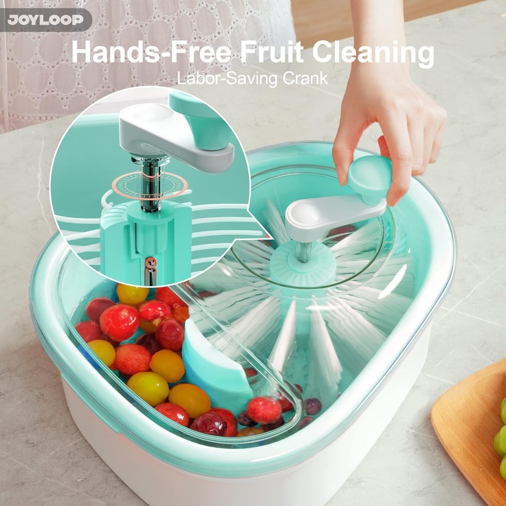 Multi-Functional Rotary Salad Spinner Manual Fruit Vegetable Dehydrator Vegetable Colander Water Drainer Basket Cleaner