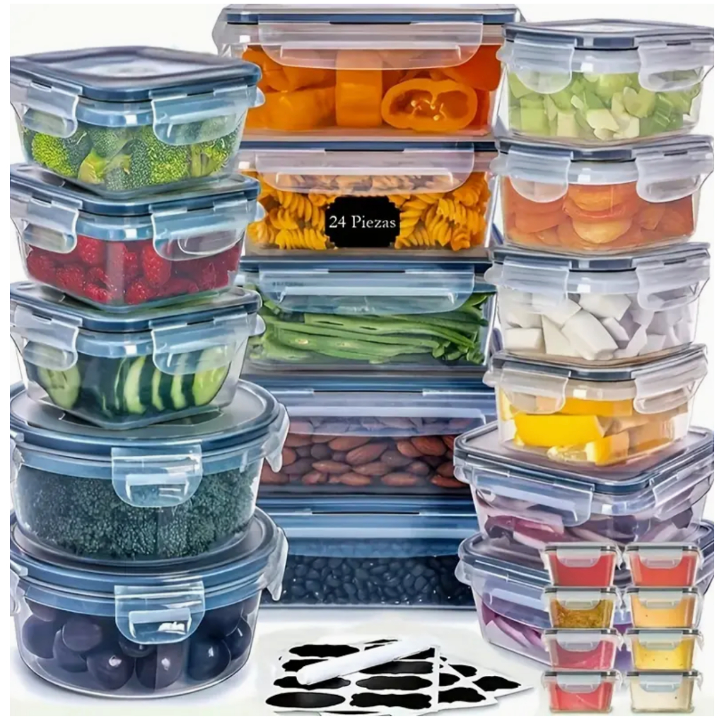 SuperCup  24pcs Lunch Box Food Container Microwave-able Sets 7types
