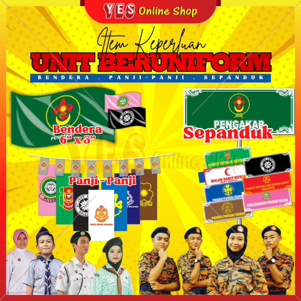 [READY STOCK] BENDERA Unit Beruniform // PANJI // SEPANDUK PAPAN PERBARISAN | School Unifrom Flag