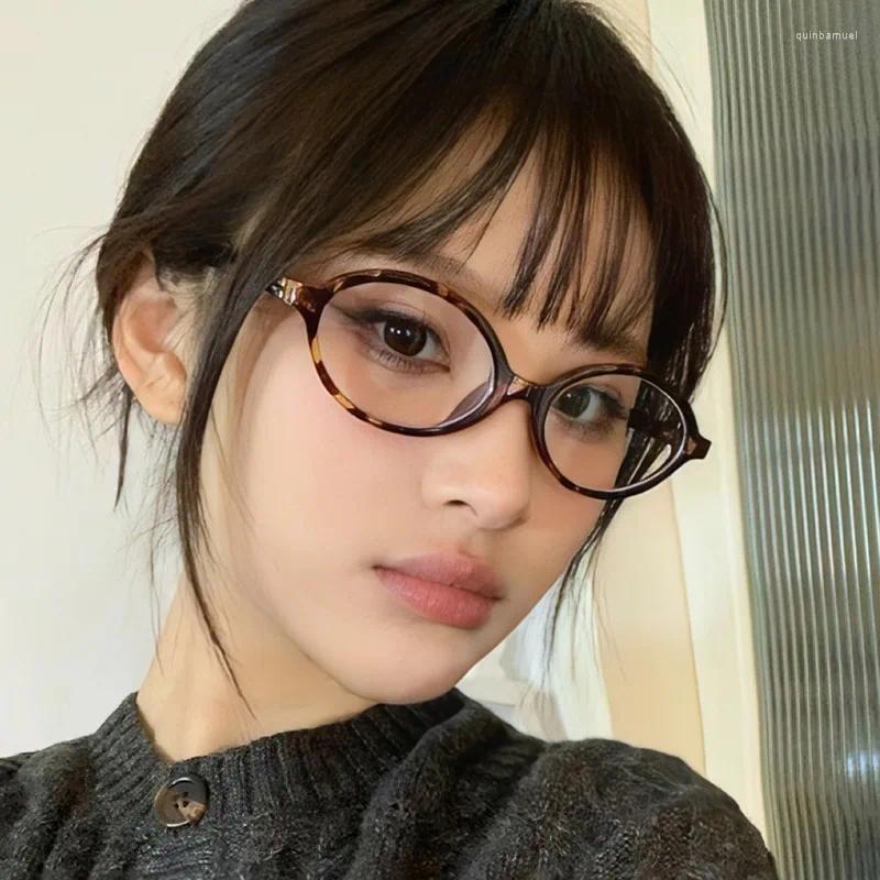 Oval Small Frame Retro Female Korean Plain Glasses Anti-blue Light Eyeglasses Eye Protection Ladies