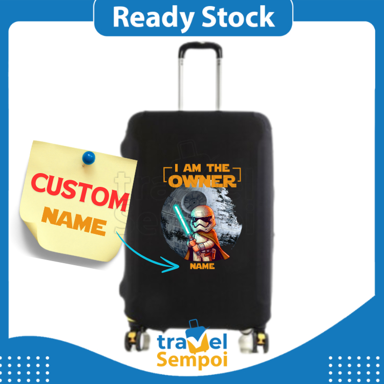 Starwars Custom Name Stretchable Elastic Travel Luggage Suitcase Protective Cover Sarung Beg