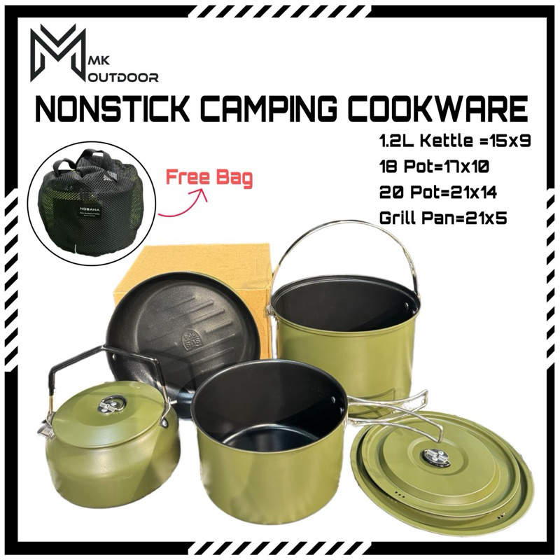 Camping Cookingset Cooking Set Cookware Utensils Outdoor Cooking Teapot Picnic Tableware Kettle Pot Frying Pan