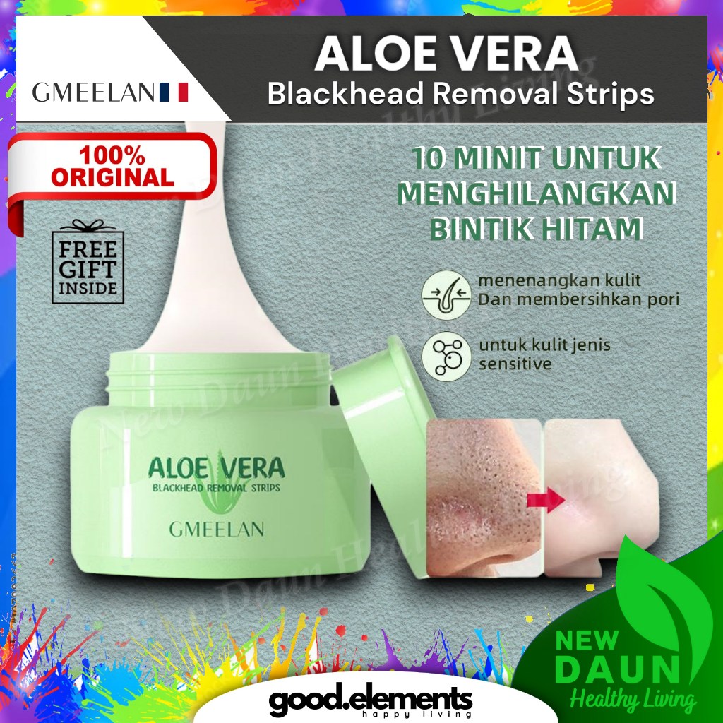 [100% ORIGINAL] GMEELAN Aloe Vera Blackhead Removal Strips hilangkan bintik hitam pori hidung bersih