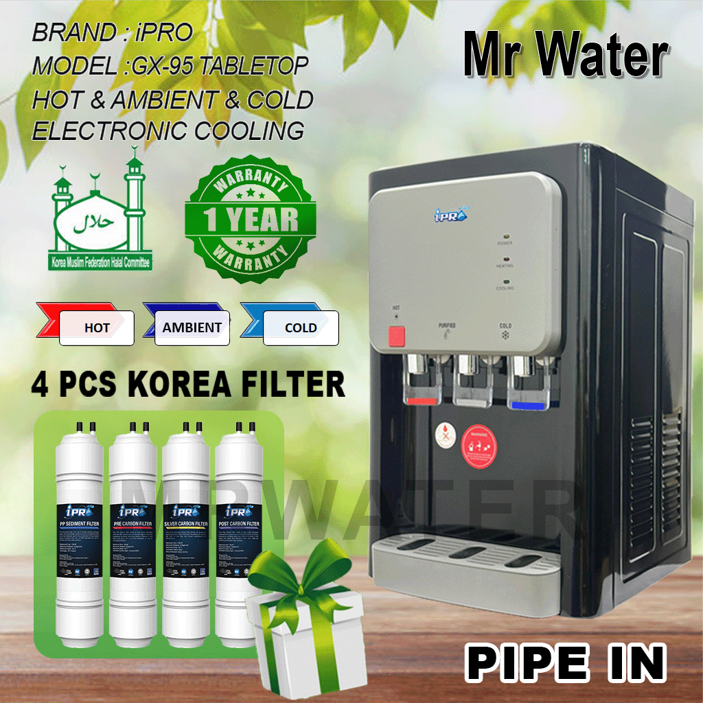 IPRO Hot & Normal & Cold GX-95TB/GX-28T Korea HALAL Filter 3 Suhu Water Dispenser Water Purifier - 4 Korea Halal Filter