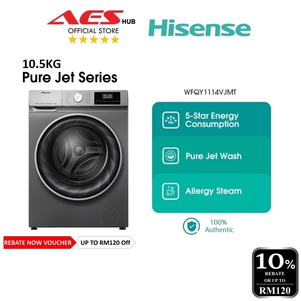 CAN SETUP Hisense 10.5KG Front Load Washing Machine Inverter Steam Wash Auto Washer WFQY1114VJMT