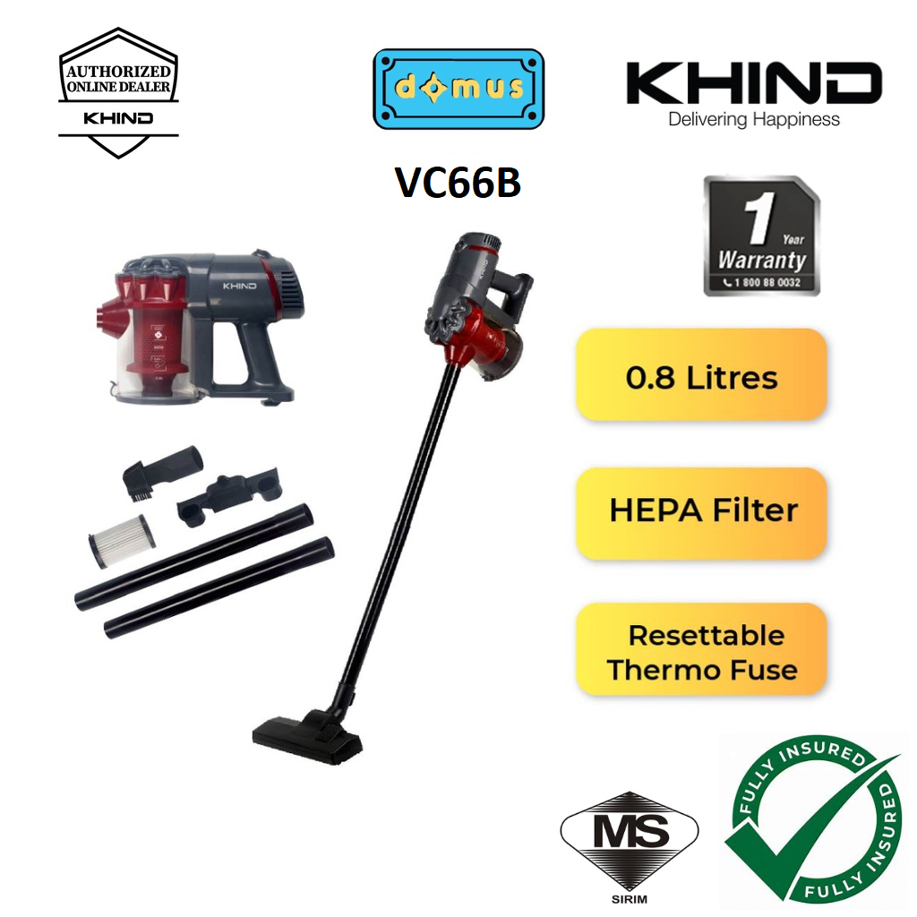 Khind Wired Stick Vacuum Cleaner Handheld Vaccum 2 In 1 Vacum Rumah Murah 0.8L 吸尘机 VC66B