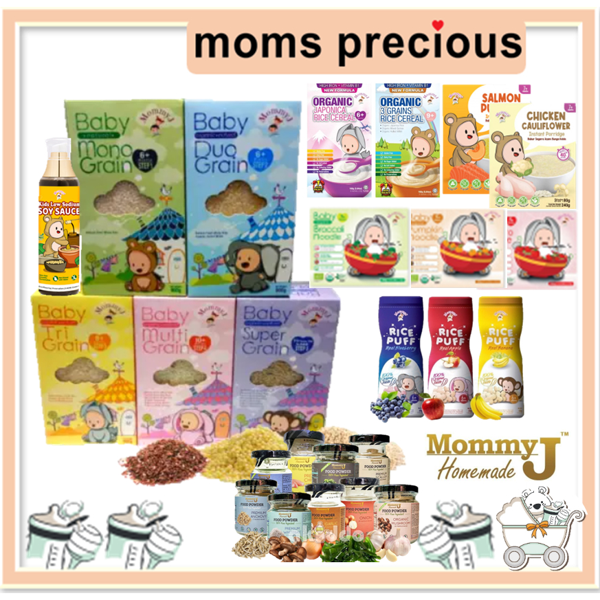 [Halal] MommyJ Organic Baby Rice /Stick Noodles Pasta /Soy Sauce/Red Palm Oil/Mommy J Porridge/Puffs