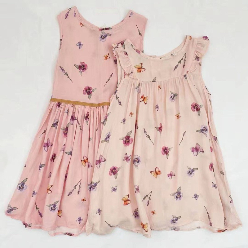 NAME IT butterfly baby girl soft pink peach cotton dress