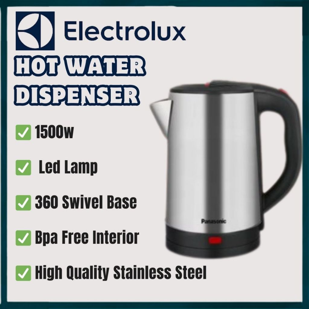 ELECTROLUX Stainless Steel Electric Kettle 2.2L 1500W Auto Shut-Off Kettle Electric Jug Hot Water Boiler Cerek Air Panas