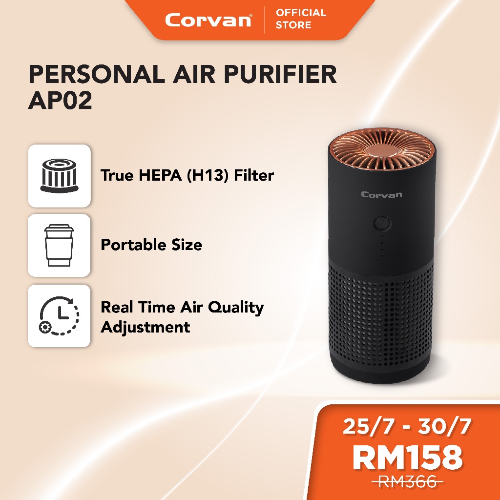 Corvan True HEPA H13 Personal Air Purifier AP02