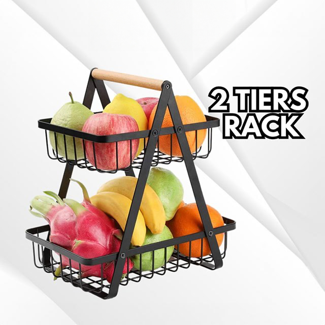 [Shopee Choice]2 Tier Onion Rack Fruit Basket Vegetable Storage Kitchen Rack Home Organizer Storage Rack