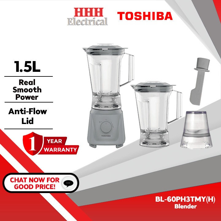 Toshiba 1.5L Twin Jug Blender BL-60PH3 with Dry Mill / BL-60PH2 without Dry Mill / BL-60PHNMY with Dry Mill