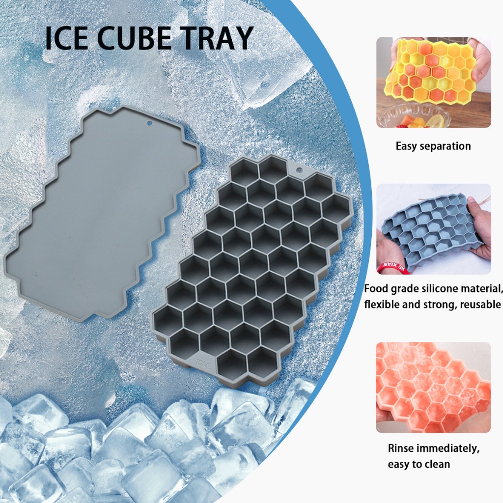 Ais Grid makanan gred silikon bahan Square Honeycomb besar ais kiub minuman membuat ais membuat acuan