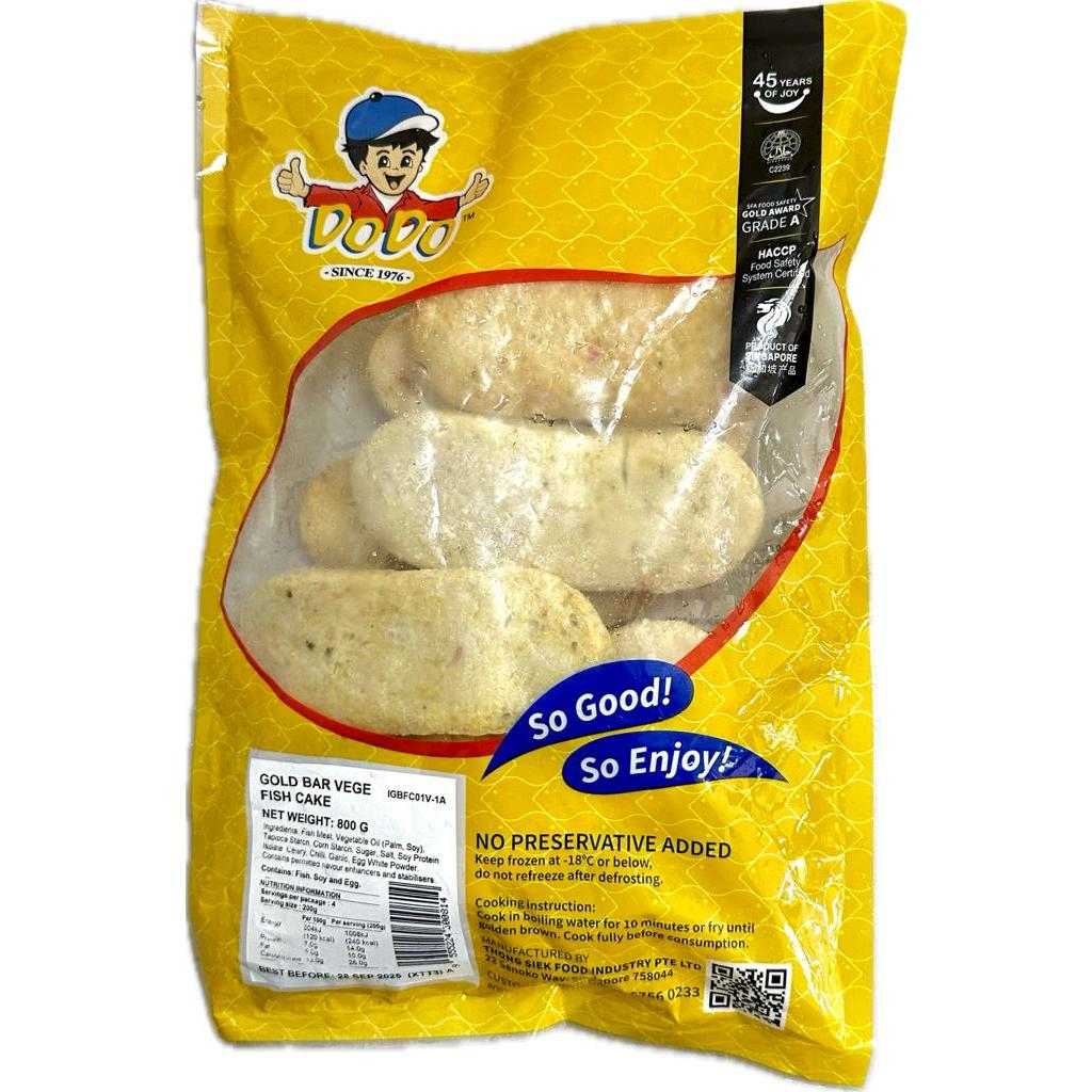【HALAL】DODO GOLD BAR VEGE FISH CAKE | 蔬菜鱼条 | 800G | 10PCS