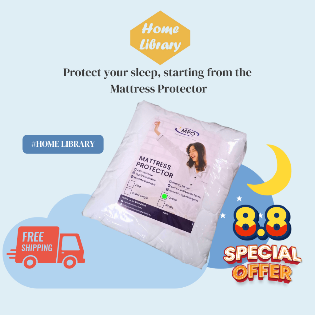 [FREE SHIPPING]Mattress Protector anti mites highly breathable bedbug(Single/Supersingle/Queen/King)