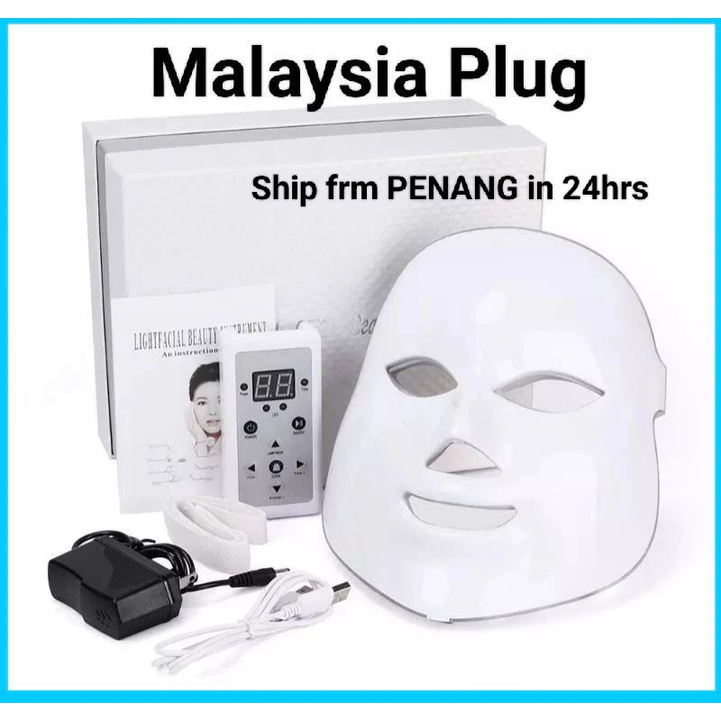 7 Colors Led Light Mask Photon Therapy Skin Rejuvenation Lifting Malaysia Plug ready stock Penang