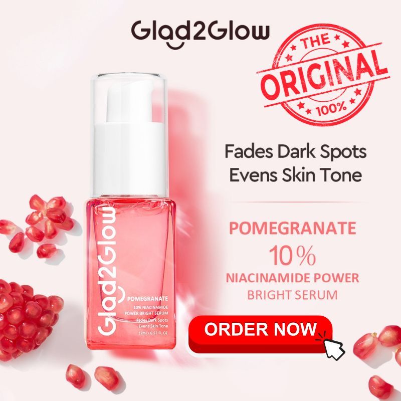 Glad2Glow Pomegranate Niacinamide Power Bright Whitening Face Serum 10% (17ml)